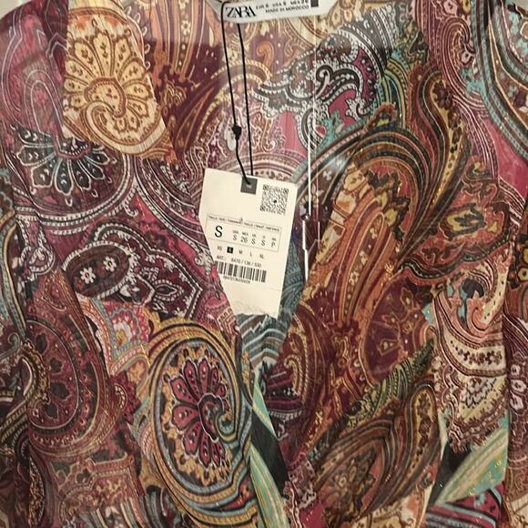 ZARA Paisley Print Cut Out Dress - Size Small - NWT - Picture 7 of 7